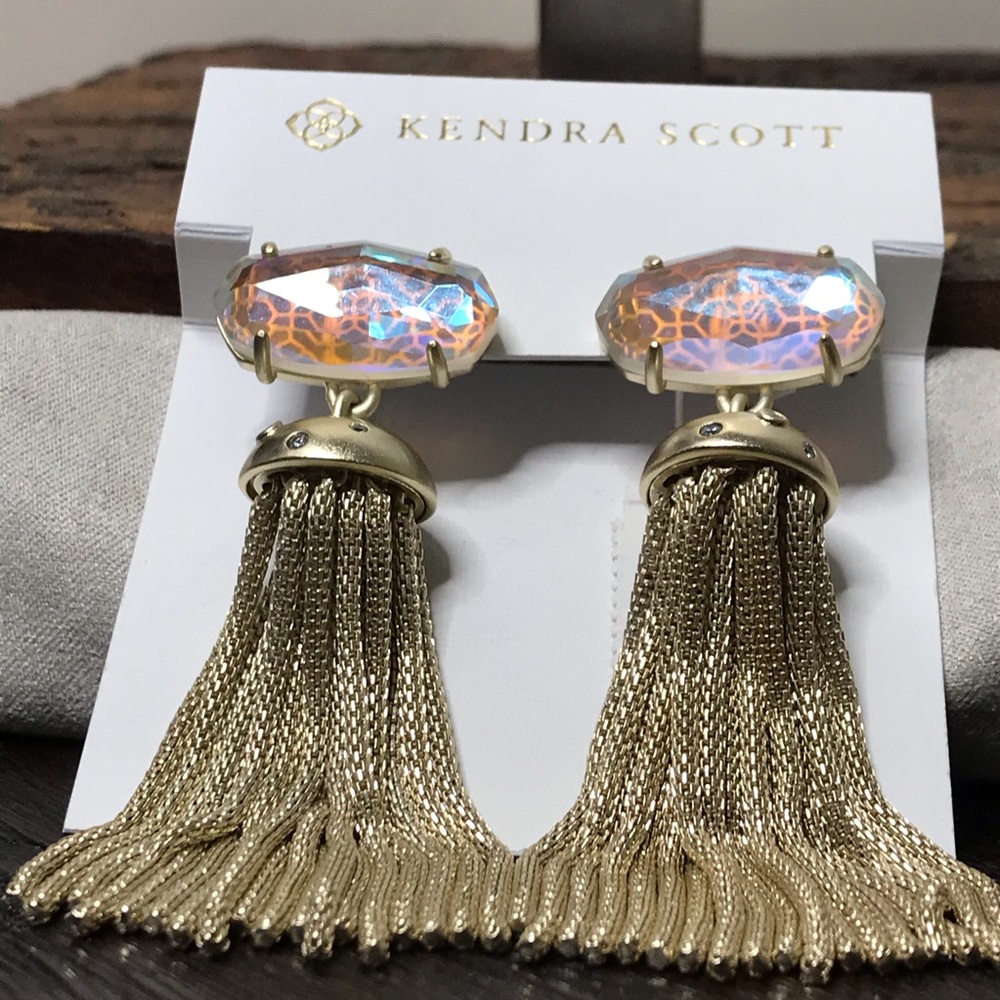 NWT Kendra Scott 14K Gold Plate Dichroic Freya’s